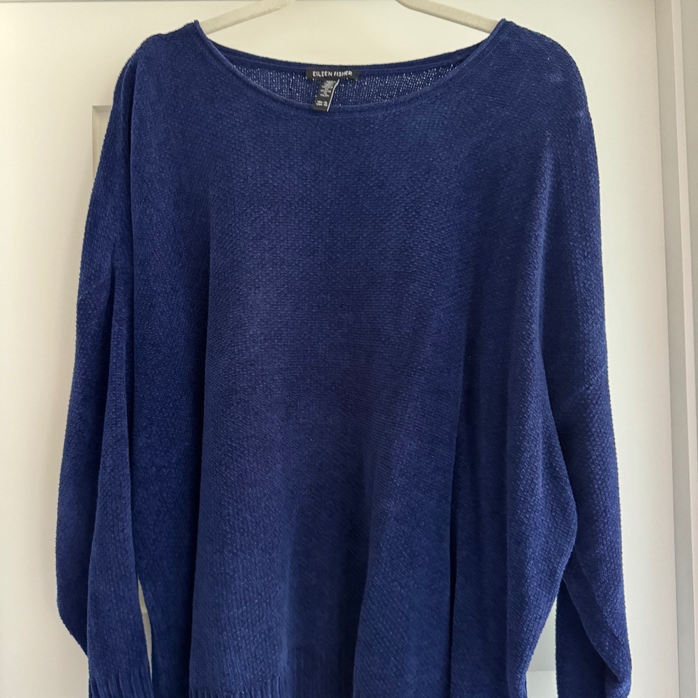 EILEEN FISHER sweater, blue, size XL